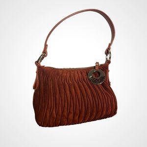 Vtg FENDI Red Suede Hand Bag Made in Italy